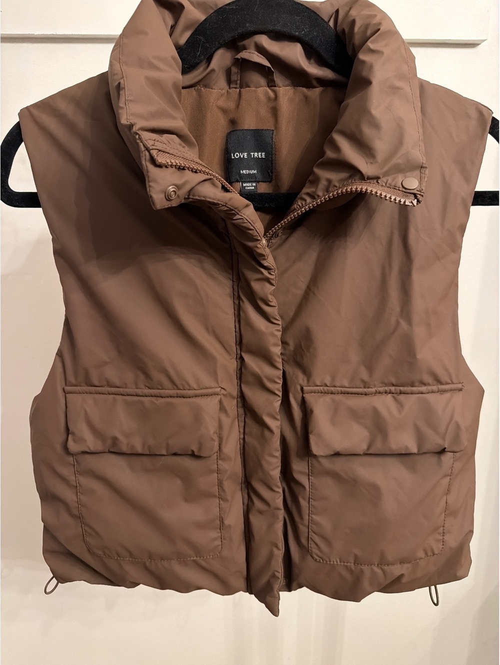 Love Tree Brown Puffer Vest Medium